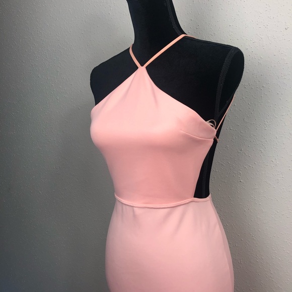 NWT coral strappy cut out back sexy party dress - Picture 4 of 8